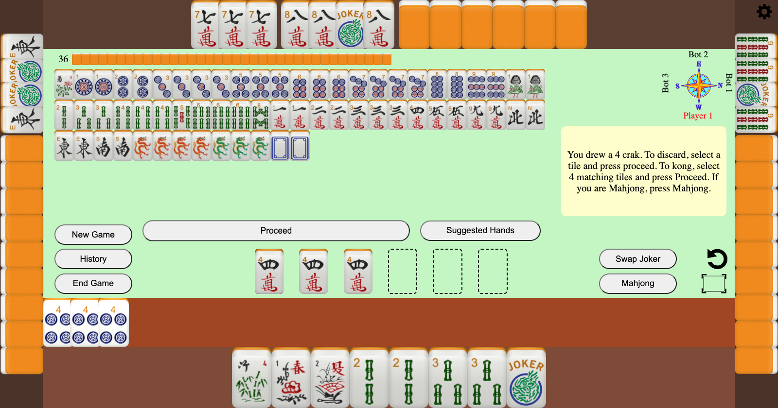 Mahjong · 4 Players · Play Free Online