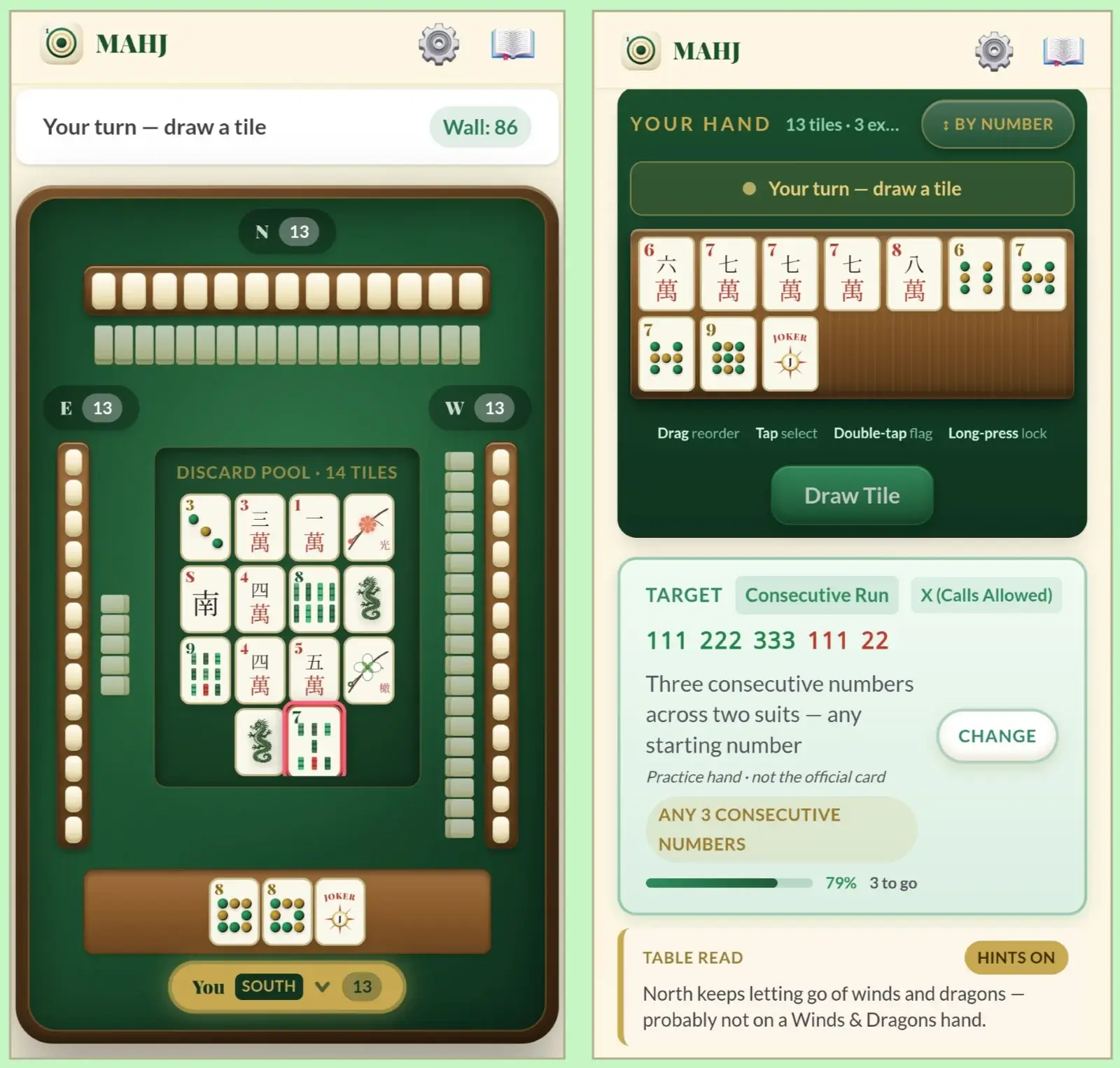 MAHJ app screenshot