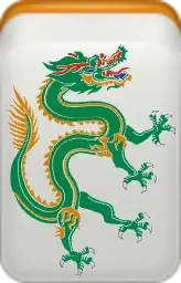 Green Dragon Mah Jongg tile