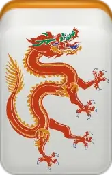 Red Dragon Mah Jongg tile